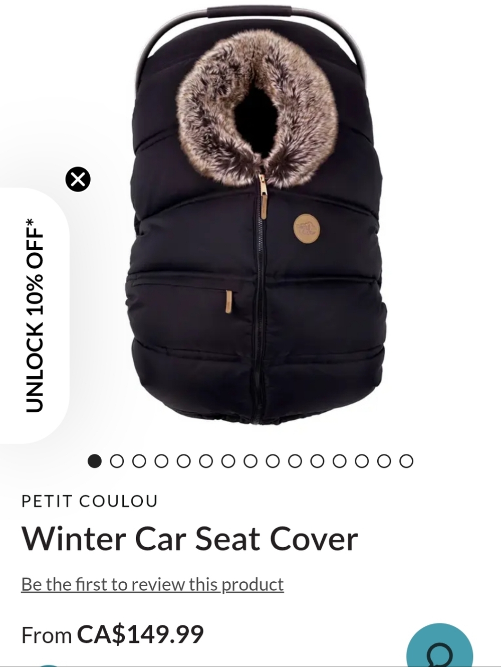 Petit Coulou Winter carseat cover - Onyx